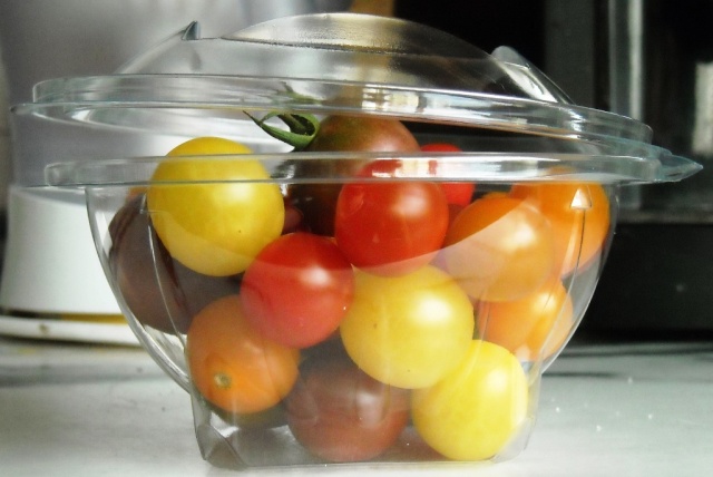 Embalagens de 200gr de tomate cereja misto